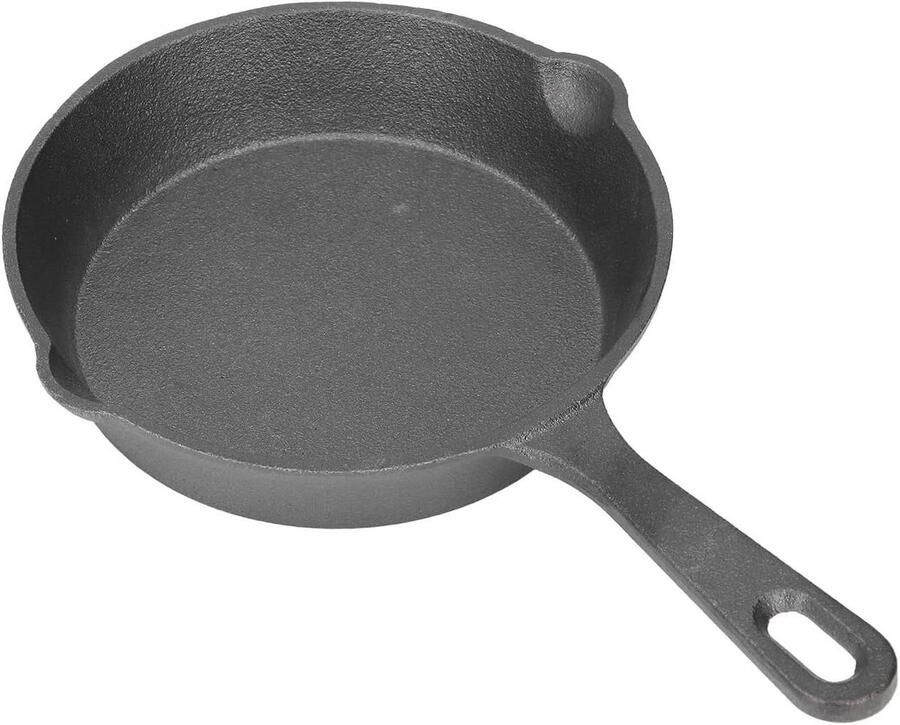 Mini Koekenpan Omelet Pan Koken voor één Gietijzer met anti-aanbaklaag 14 cm diameter Zwart