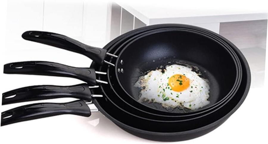 Mini Koekenpan Omelet Pan Ontbijt Maken Antiaanbaklaag Compact Formaat Zwart