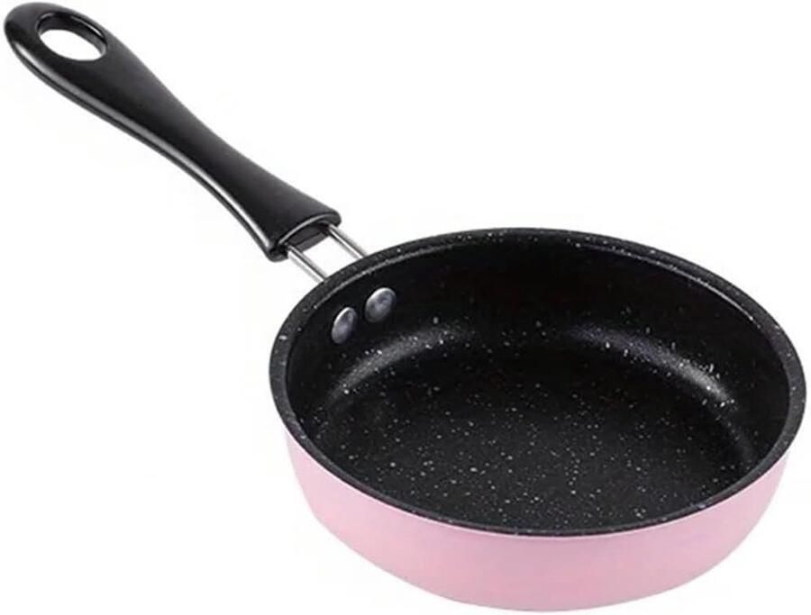 Mini Koekenpan Omelet Pan Ontbijt Maken Comfortabele Greep Compact Formaat Roze
