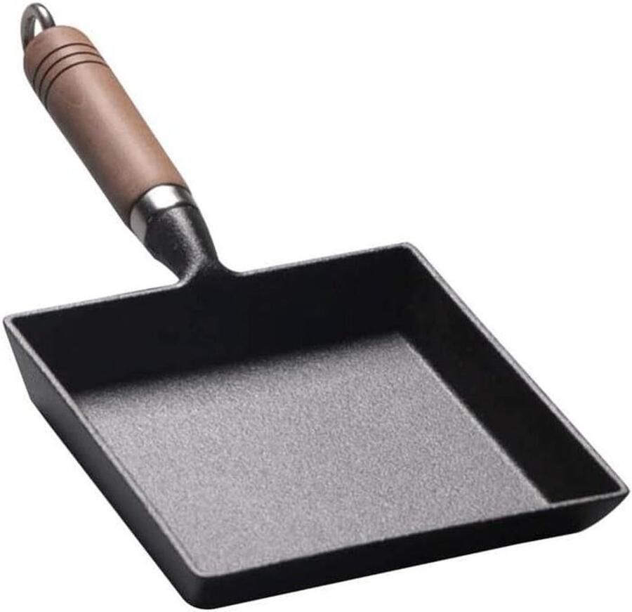 Mini Koekenpan Omelet Pan Rechthoekig Ontbijt Bakken Verdikte Bodem 1 kg Zwart