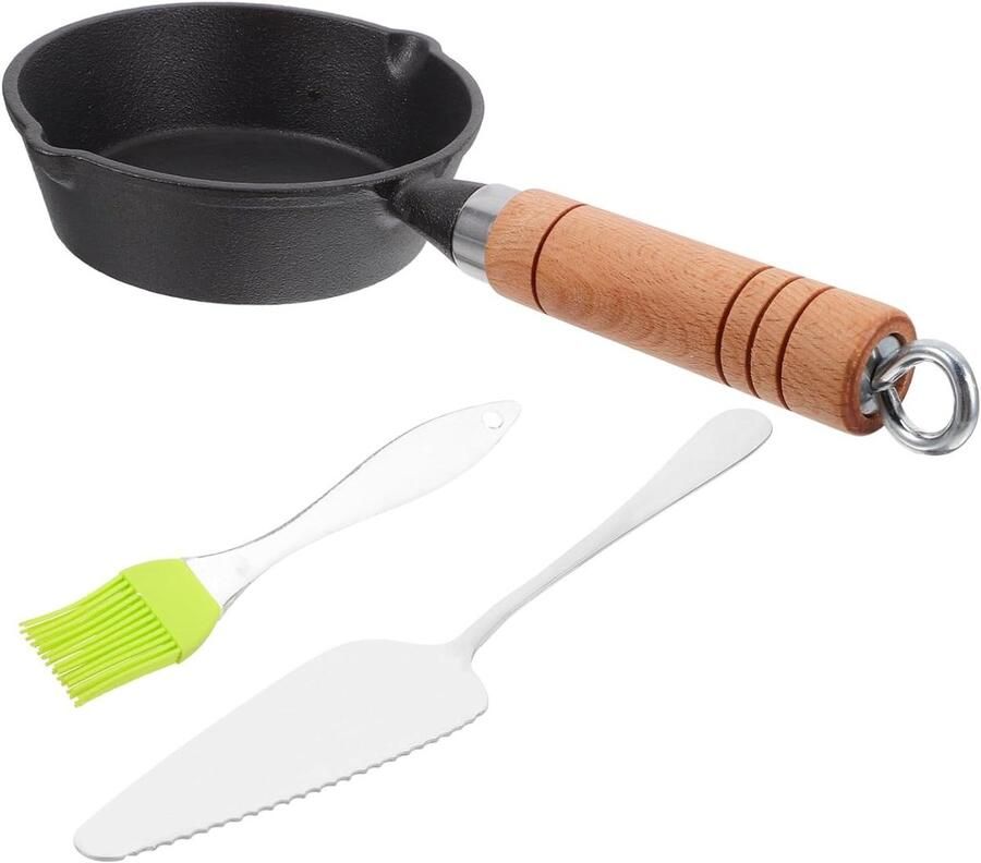 Mini Koekenpan Omelet Pan Ronde Bakplaat Ontbijt Bakken Anti-Aanbaklaag 30x14x5 cm Zwart