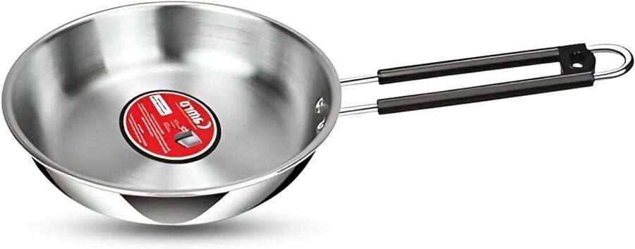 Mini koekenpan Omeletpan braadpan Koken en serveren Drielaagse constructie 7 inch Zilver