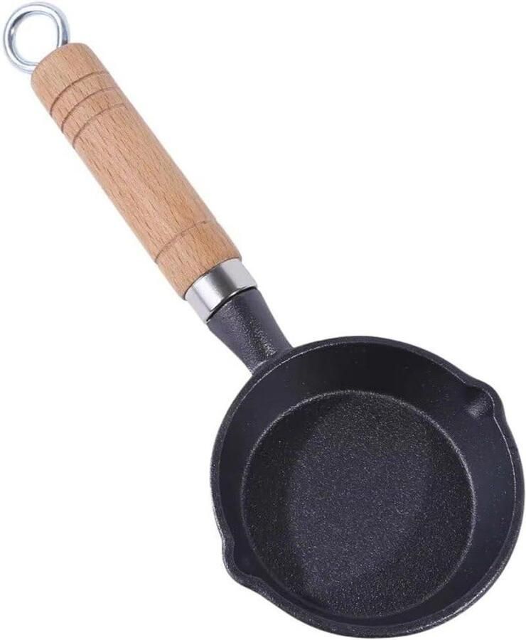 Mini koekenpan Omeletpan kleine Koken voor één Anti-aanbaklaag 10 cm Zwart