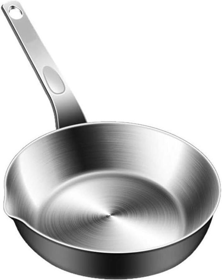 Mini koekenpan Omeletpan kleine pan Enkele porties bereiden Met schenktuit Diameter 135-177 cm Zilver