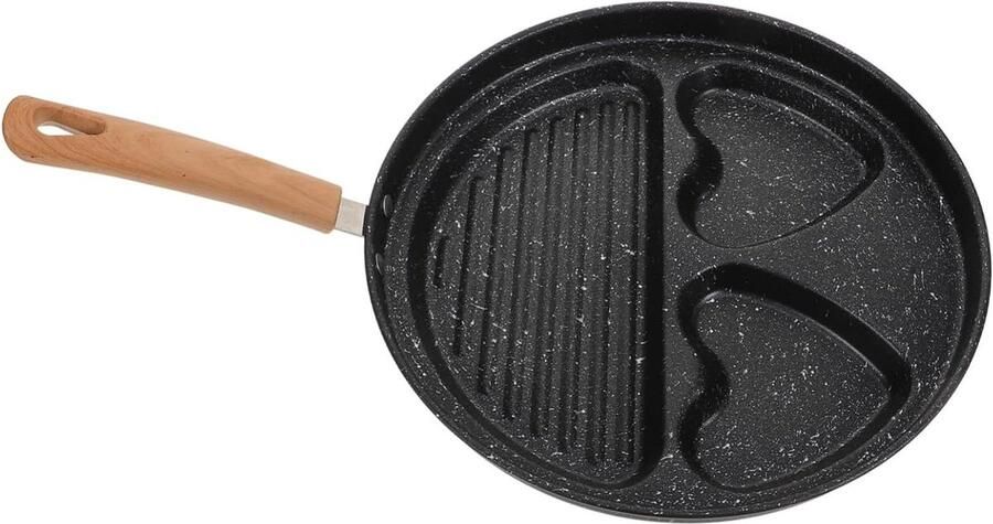 Mini Koekenpan Omeletpan Pannenkoekenpan Ontbijt Maken Anti-aanbaklaag Compact Formaat Zwart