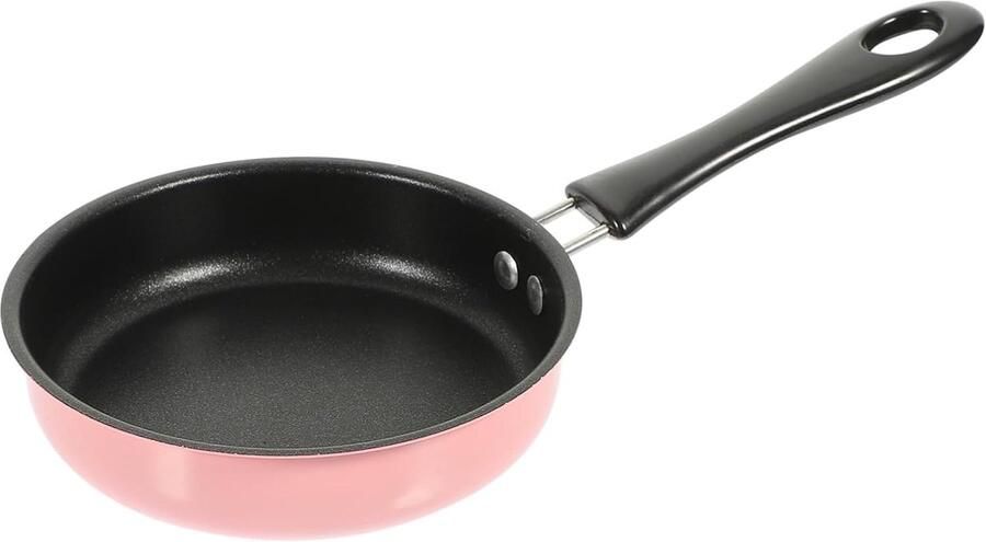 Mini Koekenpan Omeletpan Steakpan Eieren Bakken Antiaanbaklaag 25x13x3 cm Roze