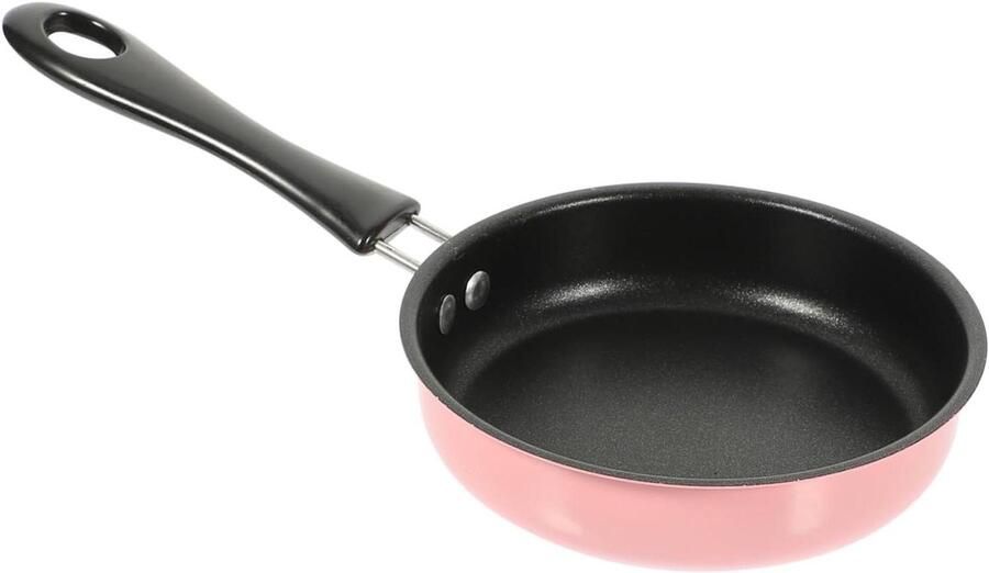 Mini Koekenpan Omeletpan Steakpan Kleine Gerechten Maken Non-stick Coating 25x13x3cm Roze