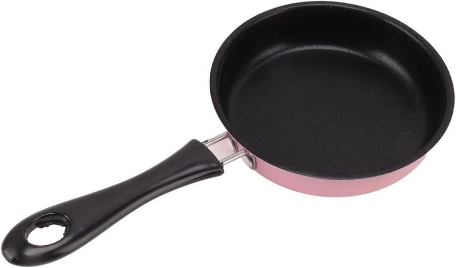 Mini Koekenpan Eierpan Kleine Pan Ontbijt Maken Anti-aanbaklaag 12 Cm Roze