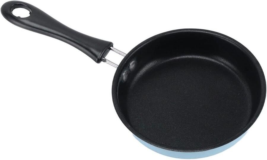Mini koekenpan Ontbijtpan klein Eieren bakken Anti-aanbaklaag 12 cm Blauw