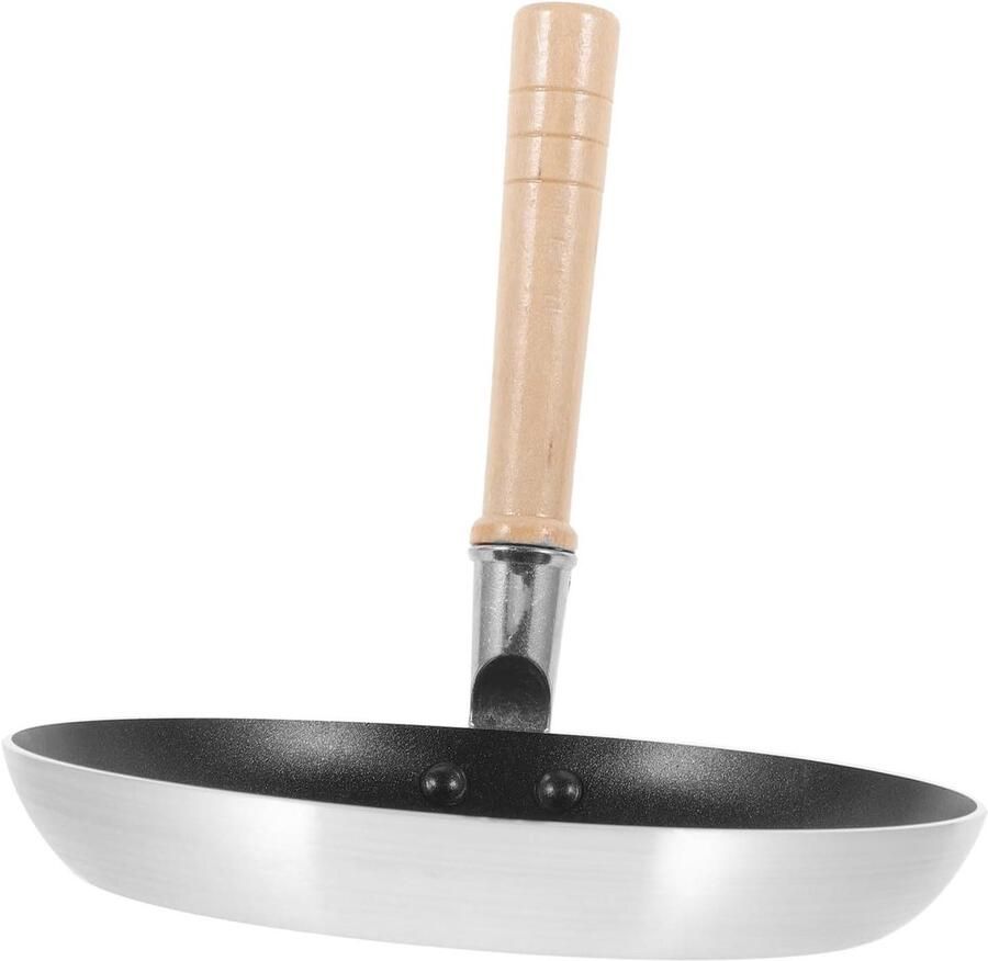 Mini Koekenpan Ontbijtpan Steelpan Ontbijt Maken Anti-aanbaklaag 20 cm Zilver Zwart