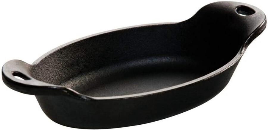 Mini Koekenpan Ovale Pan Koken en Serveren Hittebehandeld 0.27L Zwart