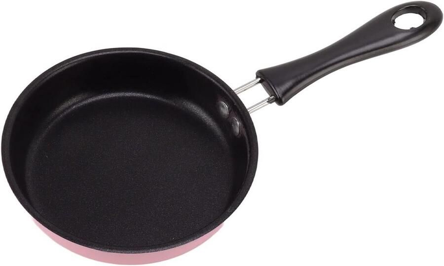 Mini Koekenpan Pannenkoekenpan Omeletpan Ontbijt Bakken Hitte-isolerend Handvat 12 cm Roze