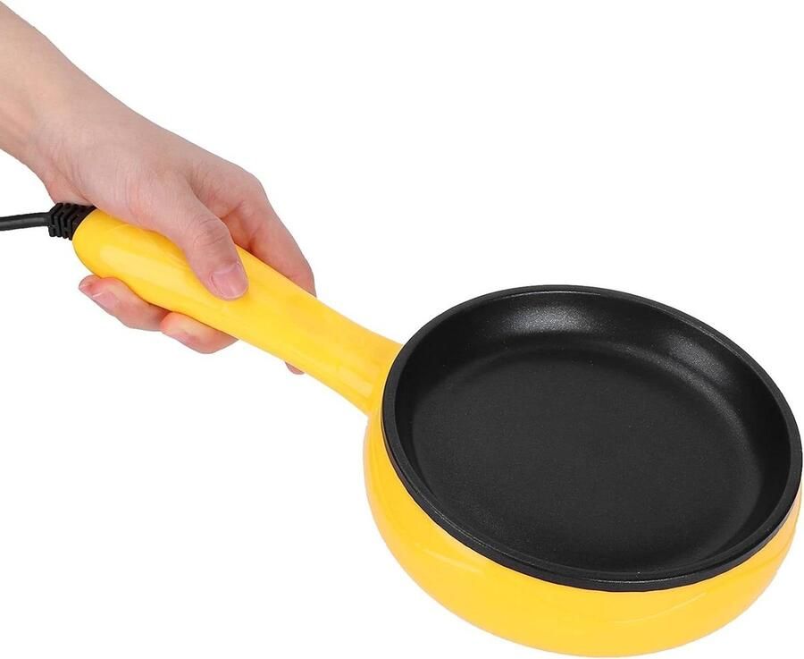 Mini Koekenpan Pannenkoekenpan Steakpan Snelle Maaltijd Compact Ontwerp 300 Watt Zwart