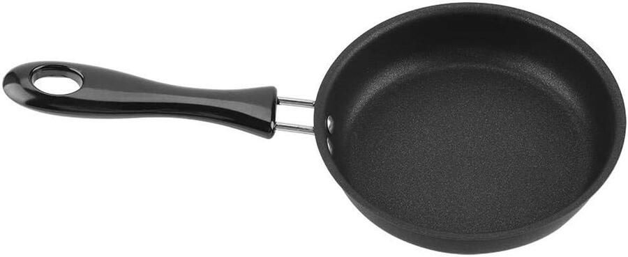 Mini Koekenpan Pocheerpan Ei Ontbijt Maken Gietijzeren Kwaliteit 12 cm Zwart