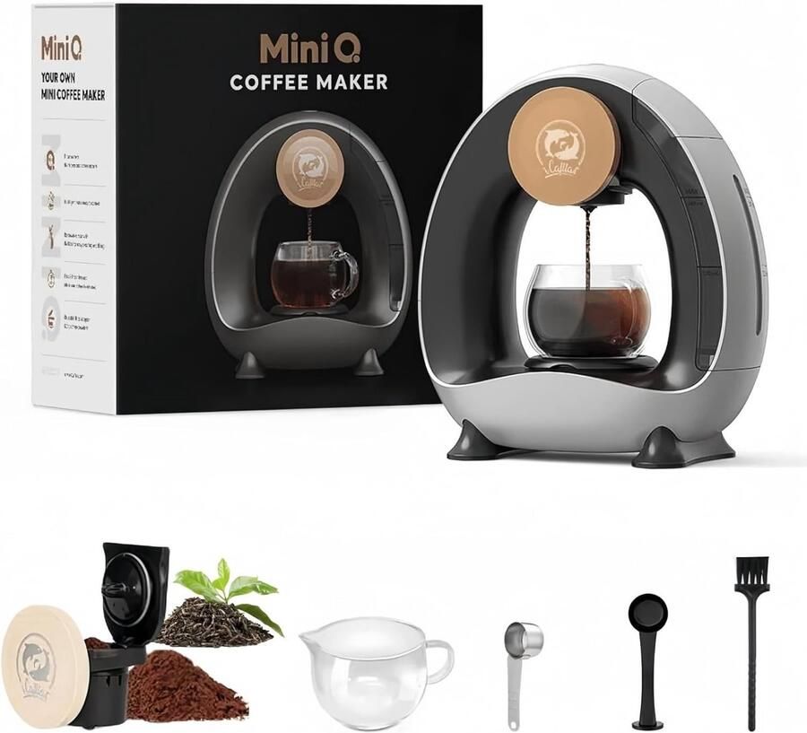 Mini Koffiemachine Zilvergrijs Snel en Vers Koffiezetten Intelligent Temperatuurreguleringssysteem Voor Thuis en Kantoor