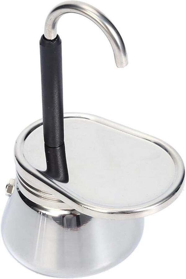 Mini Koffiepot Espresso Maker Koffie Zetten Roestvrij Staal 8x15 cm Zilver