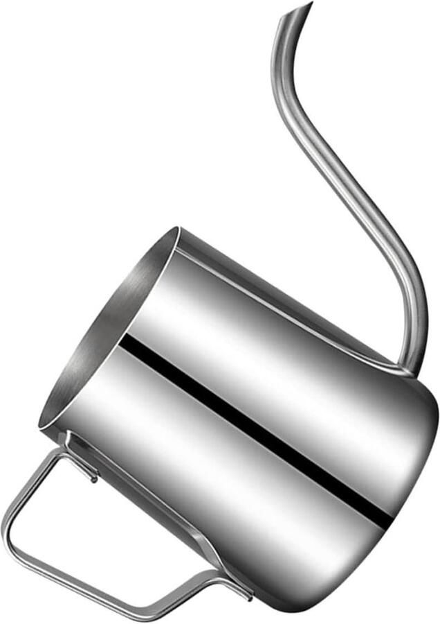 Mini Koffiezetapparaat Waterkoker Onderweg Filterkoffie Maken Zwanenhals Mondstuk 250 Ml Zilver