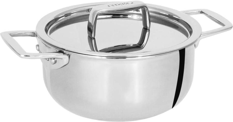 Mini kookpan Steelpan Kleine porties koken 5-laags warmtegeleiding 12 cm Zilverkleurig