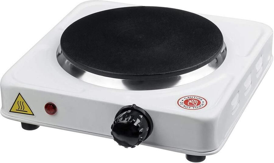 Mini Kookplaat Elektrisch Fornuis Koffie Verwarmen 1000W Vermogen 21.5x21.5x6cm Zilver