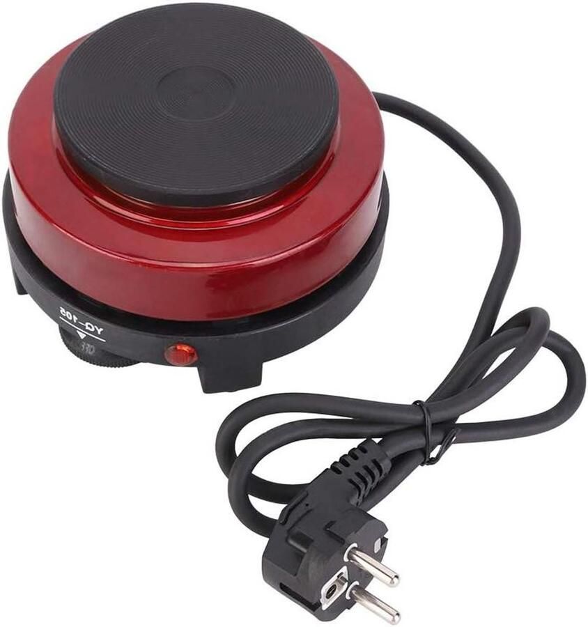 Mini Kookplaat Elektrisch Fornuis Koken en Verwarmen 5 Temperatuurstanden 14 cm Breed Rood