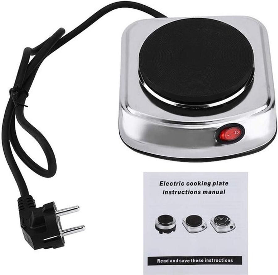 Mini-kooktoestel 500W elektrisch fornuis draagbare kleine kookplaat thuiskeuken koffiezetapparaat (EU-stekker 220-240V) voor keuken eigendom kamperen reizen