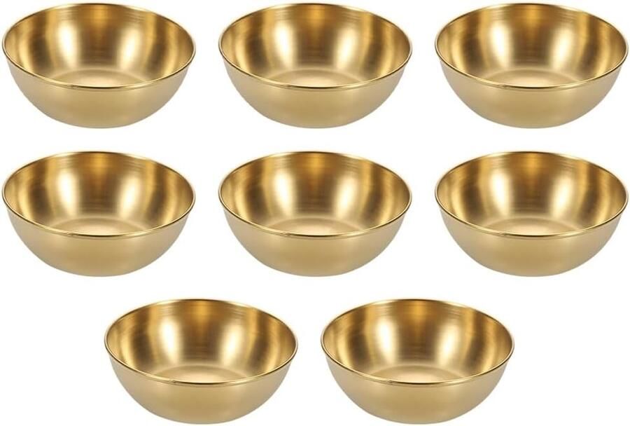 Mini kruidenborden Ronde kommen Sauzen serveren Roestvrij staal 8 stuks Goud