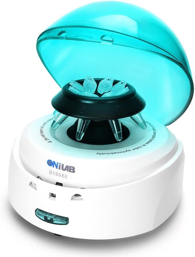 Mini-laboratoriumcentrifuge 7000 tpm met 2 rotoren voor PCR en microbuisjes