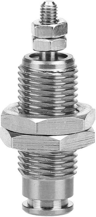 Mini Luchtcilinder Stiftcilinder Positioneringsapparatuur Enkelwerkend 6 10 15mm Zilver
