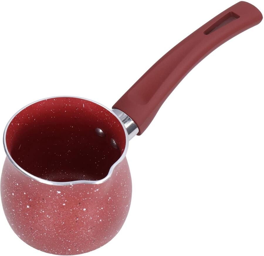 Mini melkpan 8 cm met antiaanbaklaag Rood