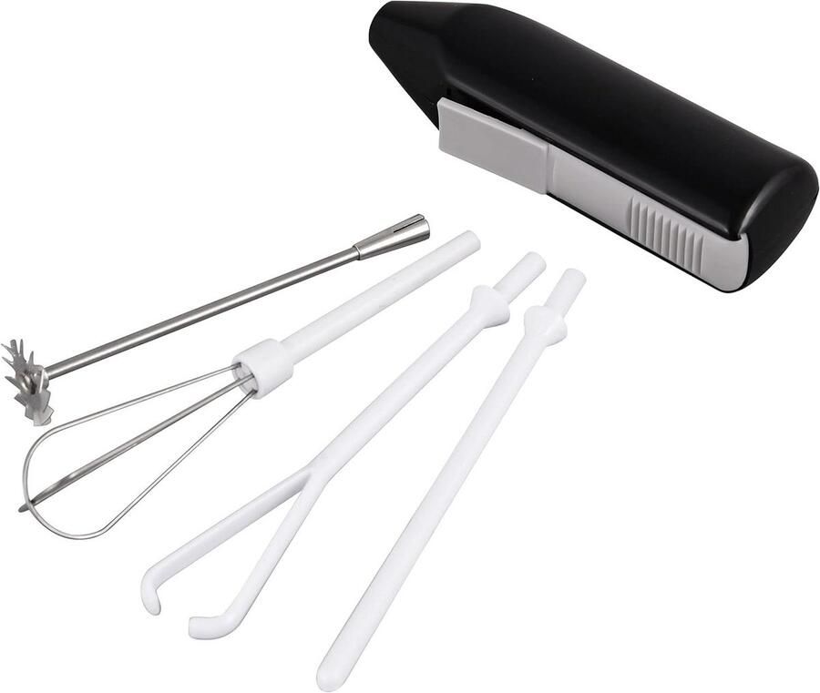 Mini Mixer Draadloze Klopper Drankjes Mixen 5 Delige Set 8.99 x 15.6 cm Zwart