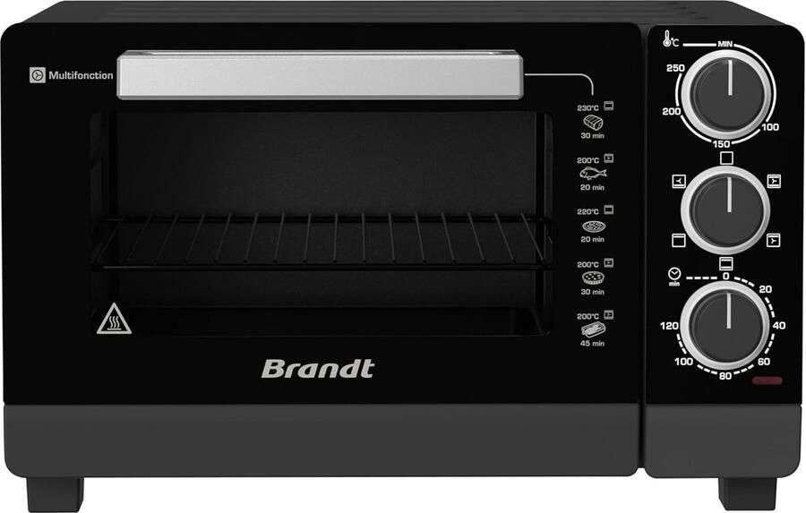 Mini-oven 21L Multifunctioneel met 5 kookposities en dubbele glazen deur 1380 W Zwart