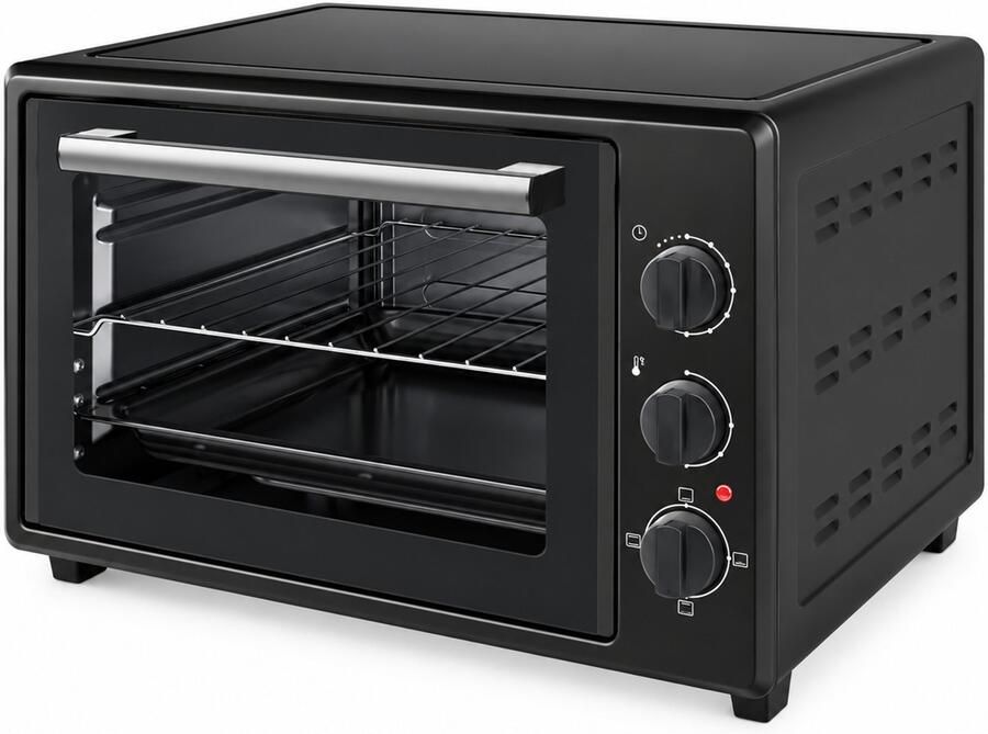 Mini Oven 35 Liter – Vrijstaande Oven – 1800W – Tot 250°C – 3 Verwarmingsfuncties – Zwart