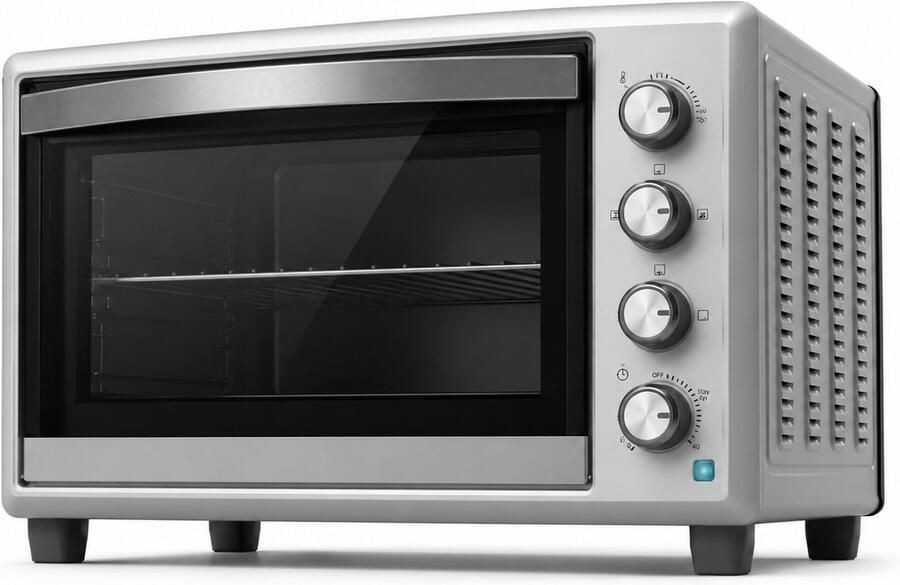 Mini Oven 60L – 2200W Heteluchtoven – 12 Functies – Rotisserie – Tot 230°C – Binnenverlichting