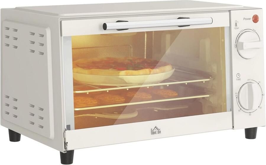 Mini Oven 9L met Grill en Bakplaat Instelbare Temperatuur 100°C-230°C 750W