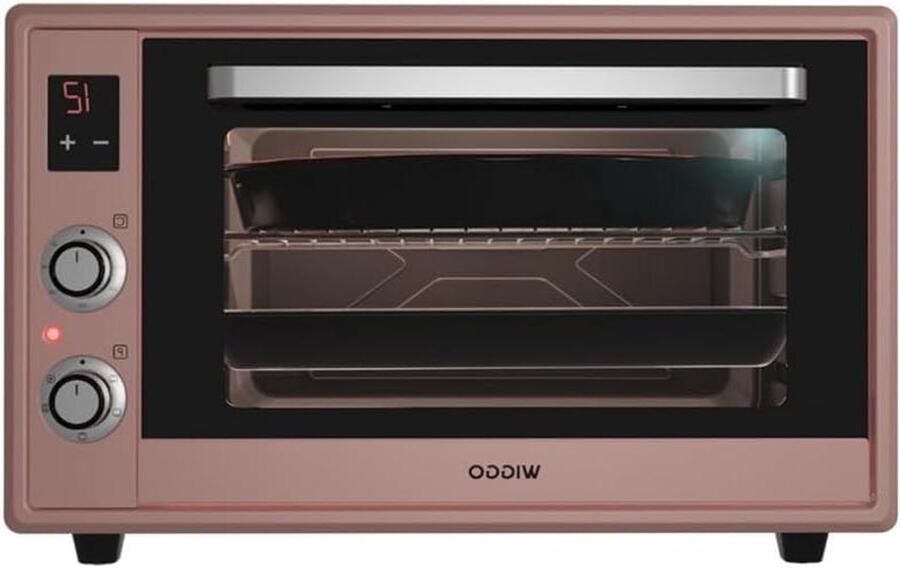 Mini Oven Aanrechtoven Compact Bakken Grillen 5 Jaar Garantie 65 Liter Roze
