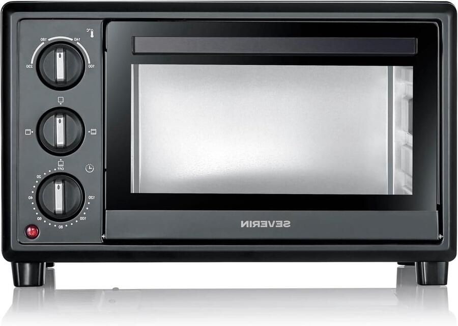 Mini Oven Aanrechtoven Compact Snel Koken Gescheiden Verwarming 20 Liter Zwart