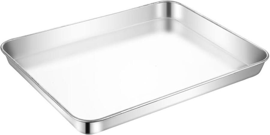 Mini oven bakplaat Rechthoekige vorm Kleine gebakjes maken Vaatwasserbestendig 235 x 175 cm Zilver
