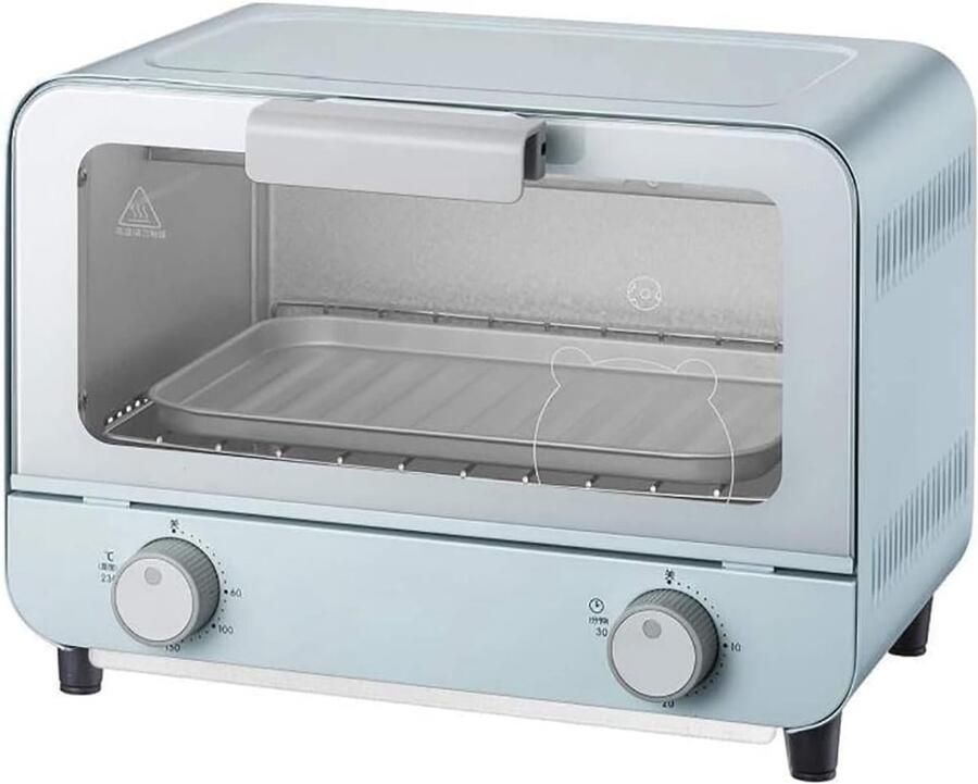 Mini Oven Compacte Bakoven Huishoudelijk Bakken Instelbare Temperatuur 9 Liter Capaciteit Blauw