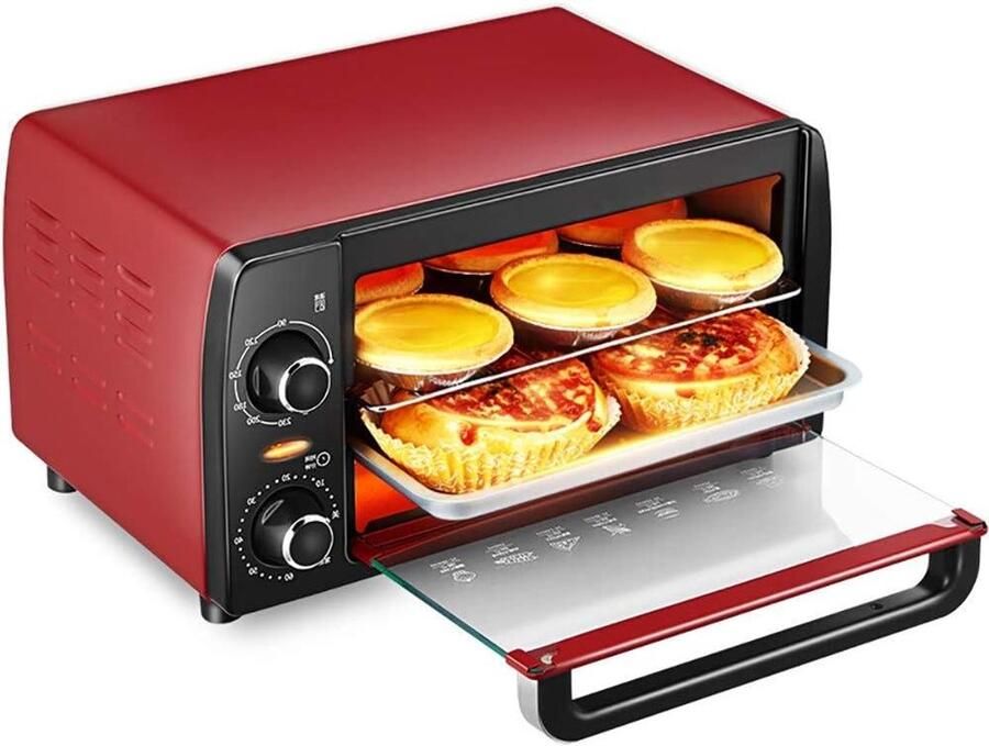 Mini Oven Compacte Bakoven Maaltijden Bereiden Energiebesparend 12 Liter Zwart