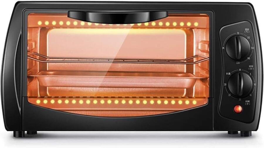 Mini Oven Compacte Bakoven Snelle Maaltijden Multifunctioneel 10 Liter Zwart