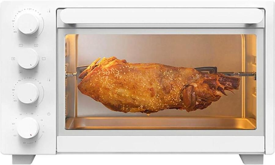Mini Oven Compacte Keukenoven Koken en Bakken Ingebouwd Verlichting 32 Liter Rood