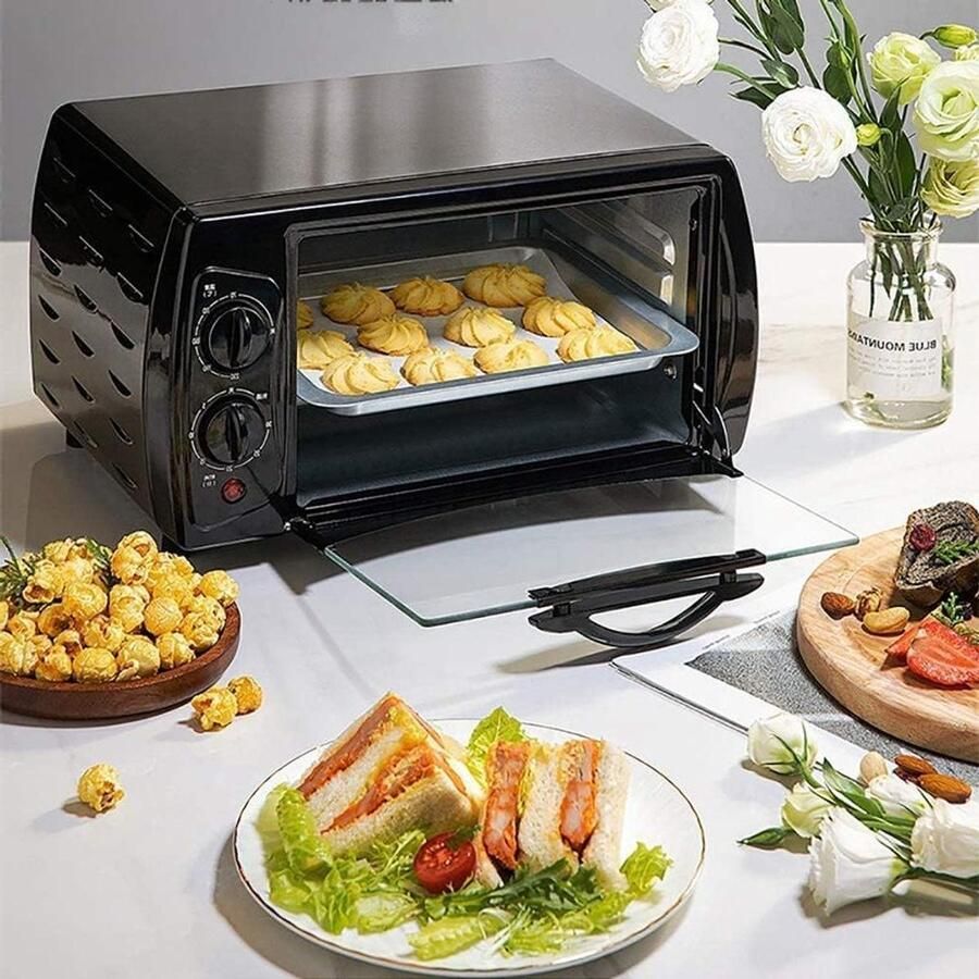 Mini Oven Compacte Keukenoven Koken en Grillen Verstelbare Temperatuur 10 Liter Wit
