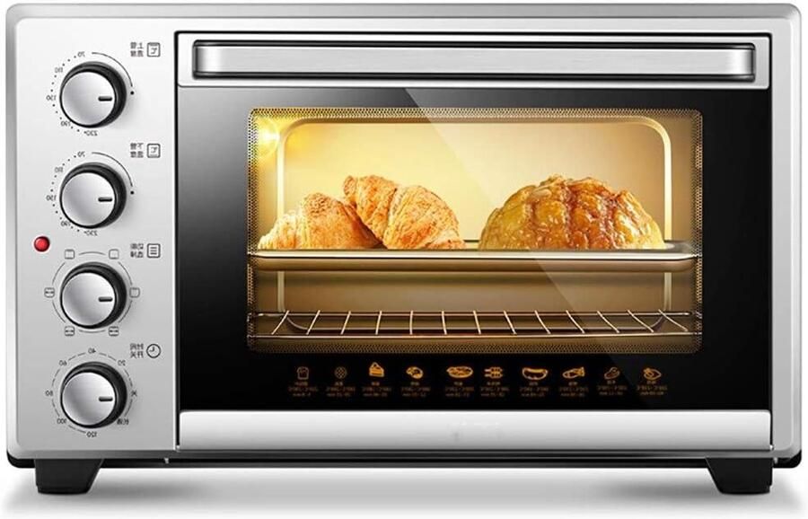 Mini Oven Compacte Keukenoven Snel Maaltijden Bereiden Automatische Rotatie 30 Liter Zwart
