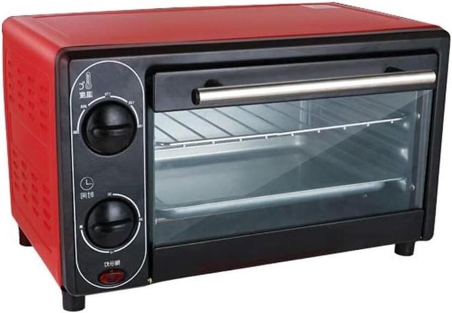 Mini Oven Compacte Keukenoven Snel Maaltijden Bereiden Gelijkmatige Verwarming 12 Liter Rood