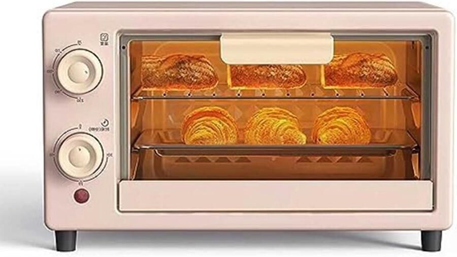 Mini Oven Compacte Keukenoven Thuis Bakken Snelle Hete Lucht 10 Liter Roze