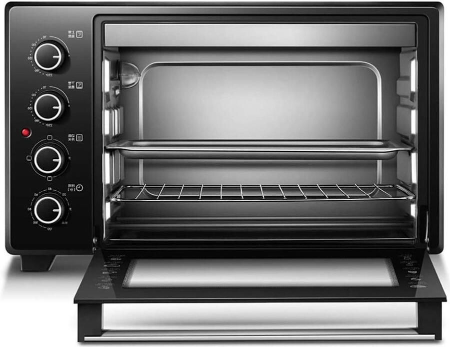 Mini Oven Compacte Oven Aanrecht Thuis Koken 35 Liter Capaciteit 500*300*330 mm Zilver