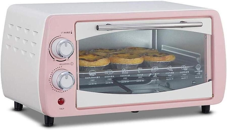 Mini Oven Compacte Oven Huishoudelijk Bakken Onafhankelijke Temperatuurregeling 10 Liter Roze