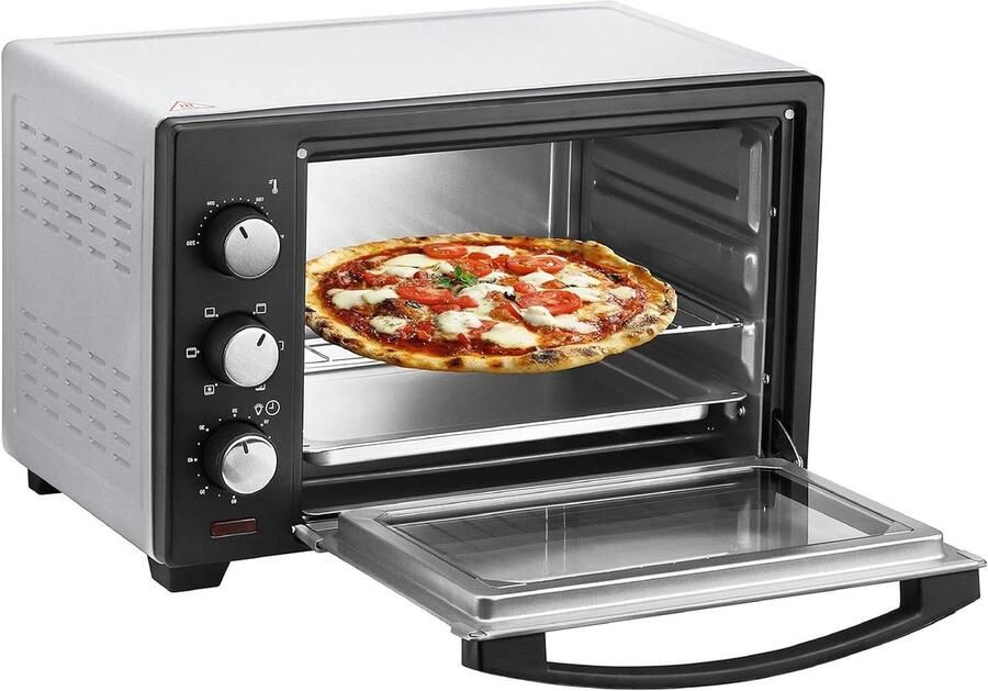 Mini Oven Compacte Oven Keukenoven Maaltijden Bereiden 3-in-1 Functionaliteit 25 Liter Roestvrij Staal