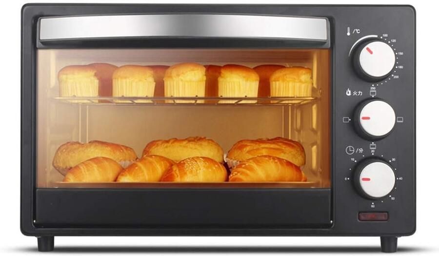 Mini Oven Compacte Oven Koken en Bakken Instelbare Temperatuur 20 Liter Rood