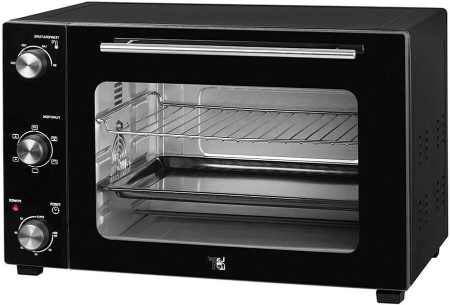Mini Oven Compacte Oven Thuis Bakken Ruime Capaciteit 48 Liter Zwart